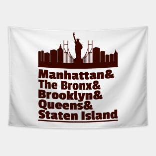 'Five Boroughs of New York City' New York City Gift Tapestry