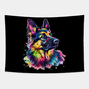 German Shepherd Colorfull Pop Art Design For Dog Onwer Tapestry