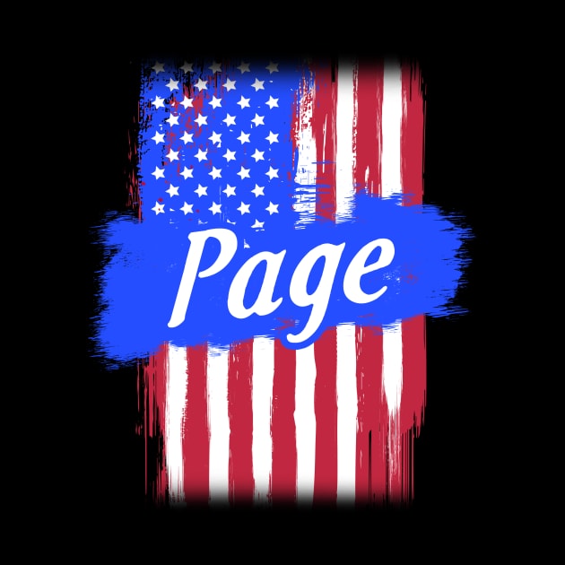 American Flag Page Family Gift T-shirt For Men Women, Surname Last Name by darius2019