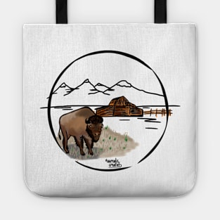 A bison in Wyoming - nature Tote