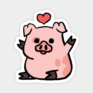 Cute Cartoon Piggy Spreading Love Magnet