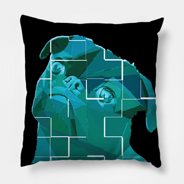 Cute dog face | Cute pug looks Pillow by artist369