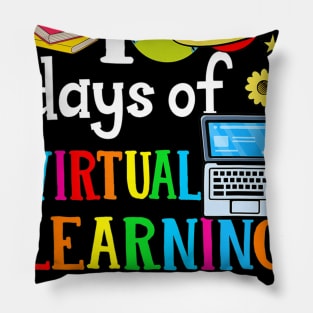 100 Days Of School Virtual Learning Home Online Class Pillow