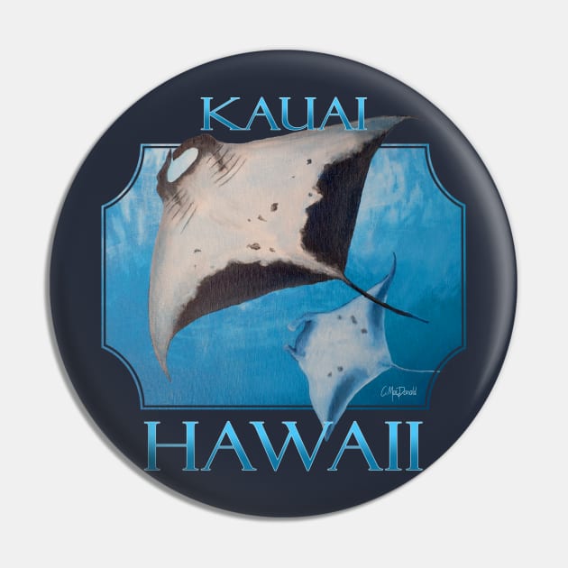 Kauai Hawaii Manta Rays Sea Rays Ocean Pin by CMacDonaldArt