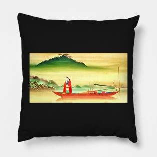 Fishing boat in Vietnam Pillow