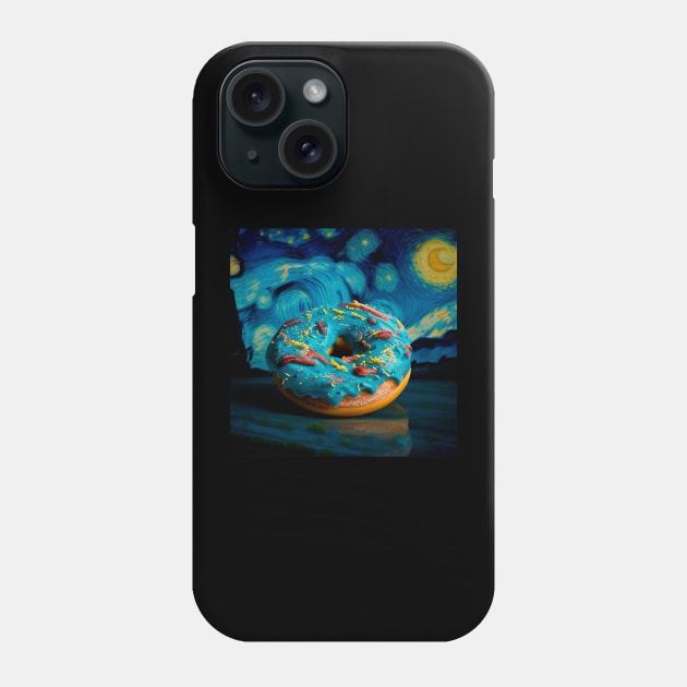 Funny Donut, Junk Food, Van Gogh Sugary Night Phone Case by CHNSHIRT