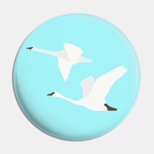 Minimalist Flying Swans Color Block Pin