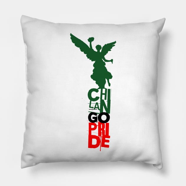 Chilango Pride Logo Mexican Flag Version Pillow by chilangopride