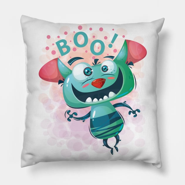 Boo Monster Cute Kawaii Pillow by ProjectX23