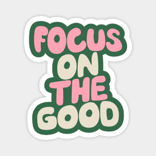 Focus on The Good in Navy Pink and White Magnet