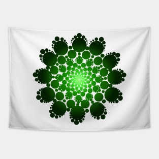 green dotted mandala Tapestry