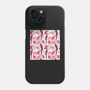 Ara Parrot Tropical Leaves Pattern Red and Pink Phone Case