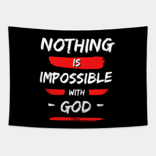 Nothing is Impossible With God | Christian Saying Tapestry