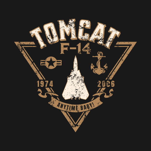 F-14 Tomcat Fighter Jet Aircraft Distressed Design by hobrath