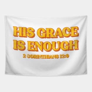 Retro His Grace Is Enough Christian Tapestry