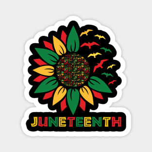 Juneteenth Sunflower breaking every chain since 1865 Magnet