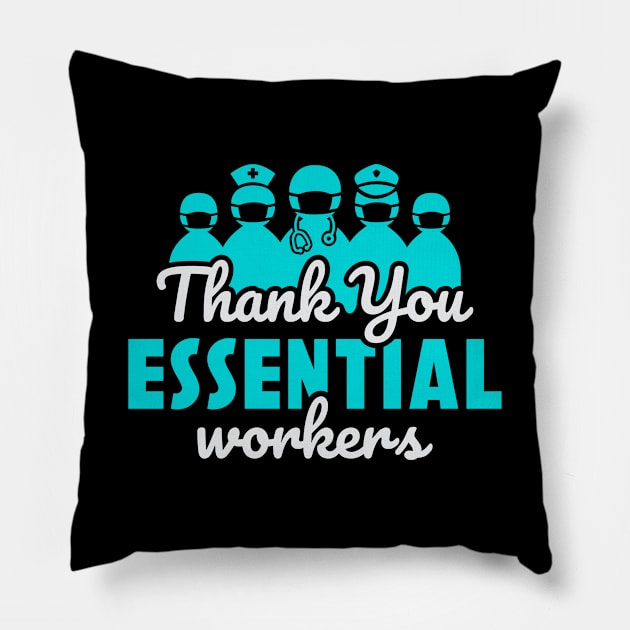 Thank you Essential Workers Pillow by Aine Creative Designs