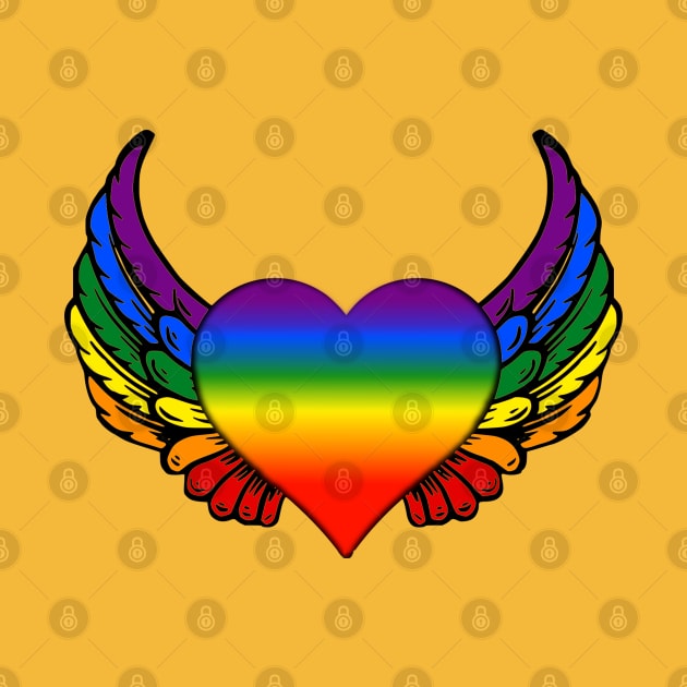 Gay Rainbow Hearts Wings by KZK101