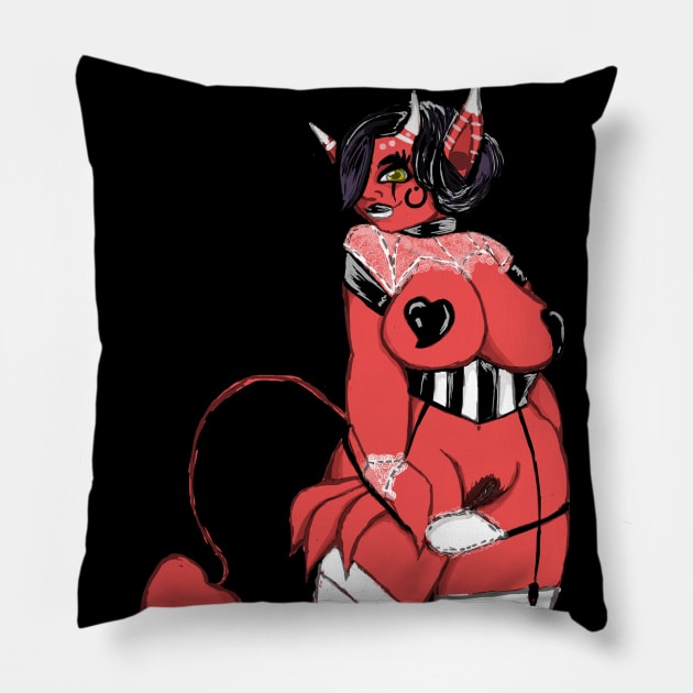 Succubus Strip Tease Pillow by PoesUnderstudy