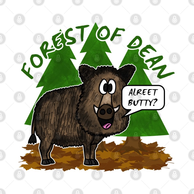 Forest Of Dean Wild Boar Funny Gloucestershire by doodlerob