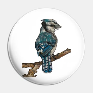 Blue Jay Doodle Tiny and Cute Pin for Sale by bassoongirl123