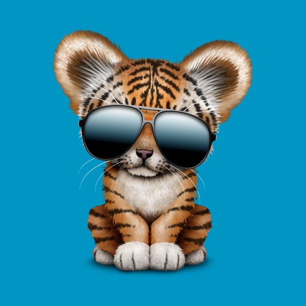 Cute Baby Tiger Wearing Sunglasses by jeffbartels