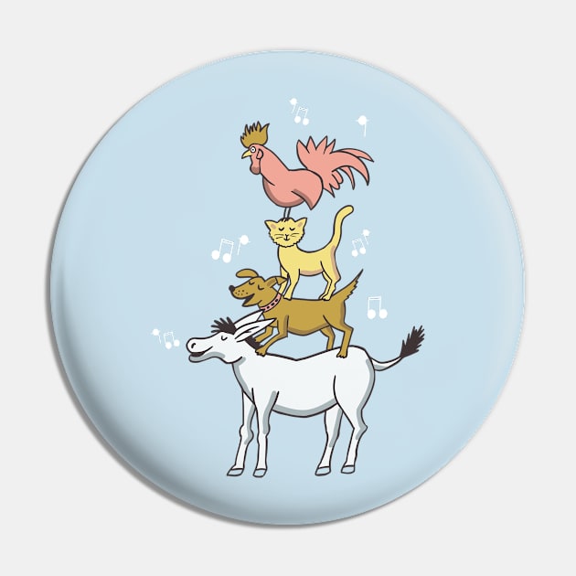 The Bremen town musicians - seamless repeat Pin by colorofmagic