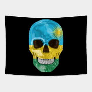 Rwanda Flag Skull - Gift for Rwandan With Roots From Rwanda Tapestry