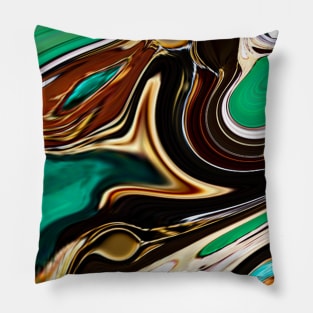 Green Abstract marble Pillow