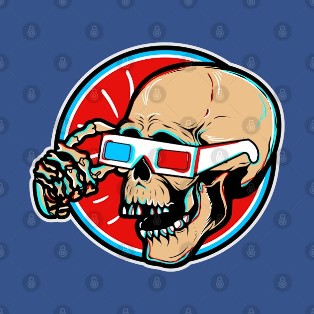 3D Glasses Skull Pop Art Ave by Pop Art Ave