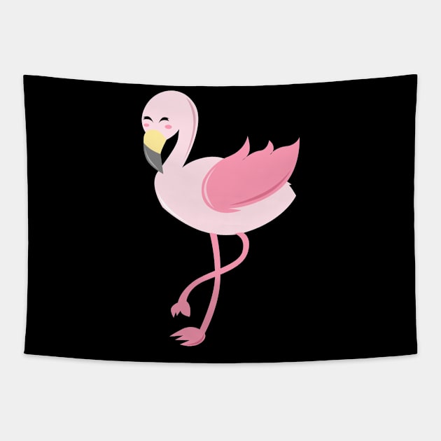 Cute Pink Flamingo Tapestry by Imutobi