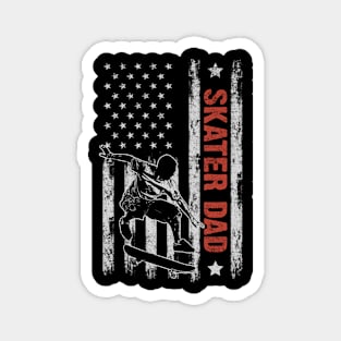 Skateboard Dad American Flag Father's Day 4th Of July Gift Magnet