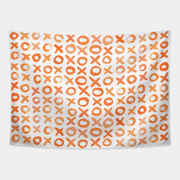 Xoxo valentine's day - orange Tapestry by wackapacka