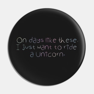 Unicorn (Rainbow Text) Pin