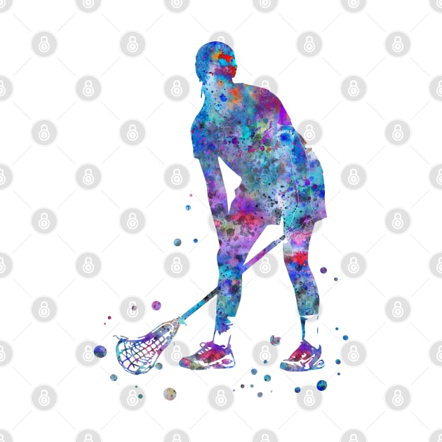 Lacrosse Player Girl by RosaliArt