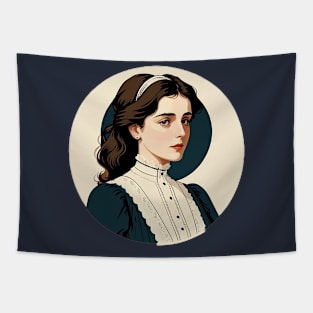 Edwardian Gibson Girl with Tired Eyes Tapestry