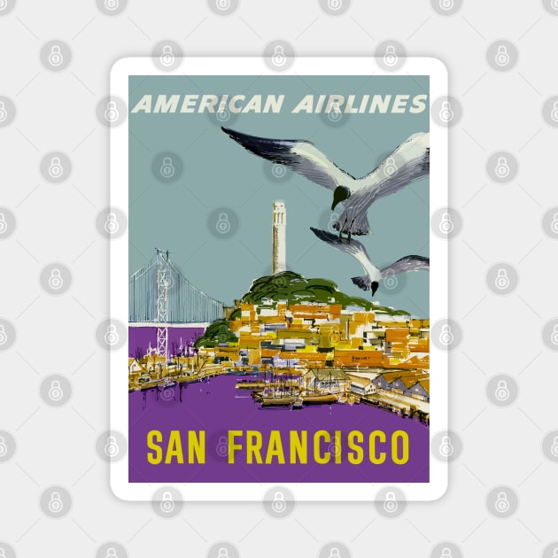 San Francisco - American Airlines - Vintage Travel Magnet by Culturio