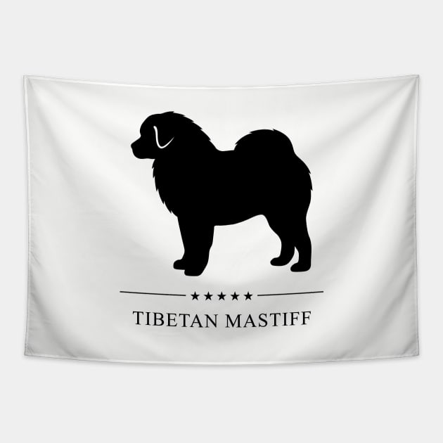 Tibetan Mastiff Black Silhouette Tapestry by millersye