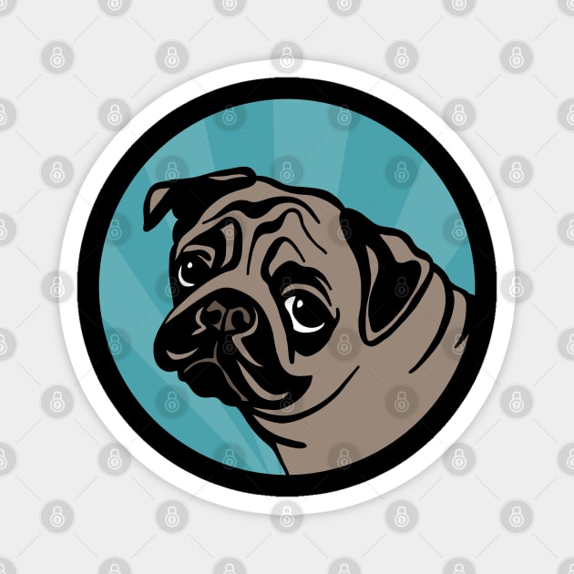 Pug Magnet by valentinahramov