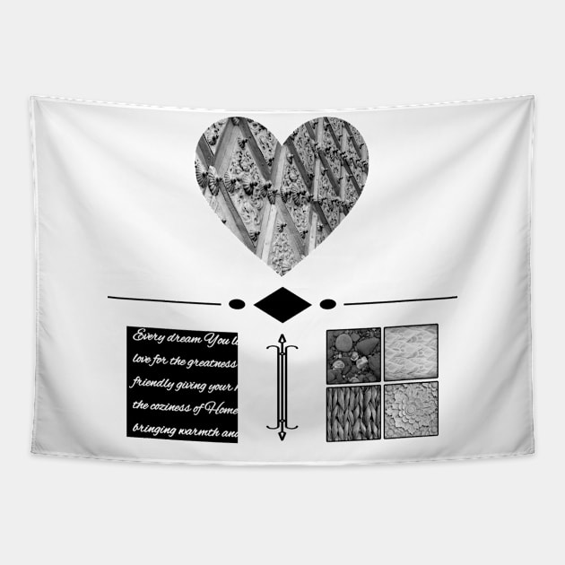 Cozy Country House Design White Tapestry by Qwerdenker Music Merch