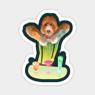 Master Bartender Dog - Cocktail Party Art Magnet