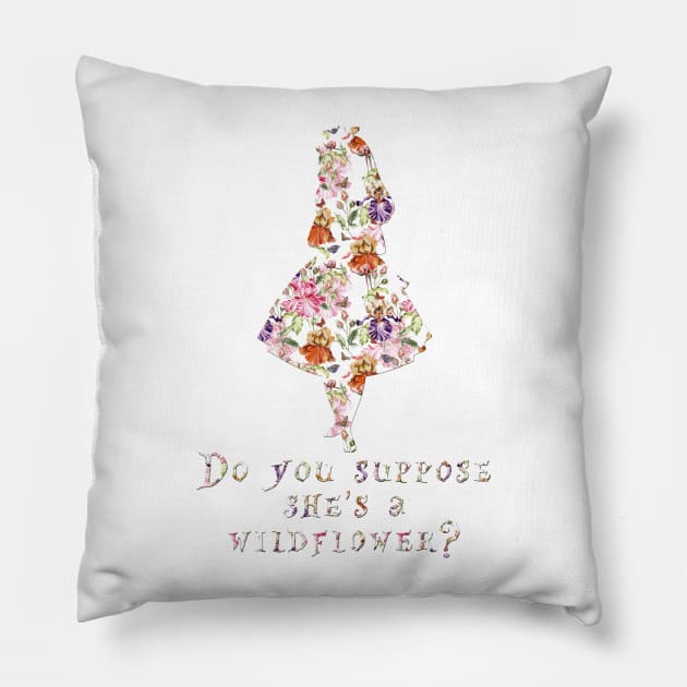 Do you suppose she's a wildflower? - floral Pillow by peggieprints