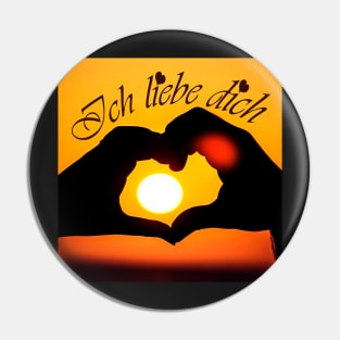 Ich liebe dich ( I love you in German) - Sepia Pin