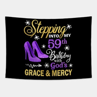 Stepping Into My 59th Birthday With God's Grace & Mercy Bday Tapestry