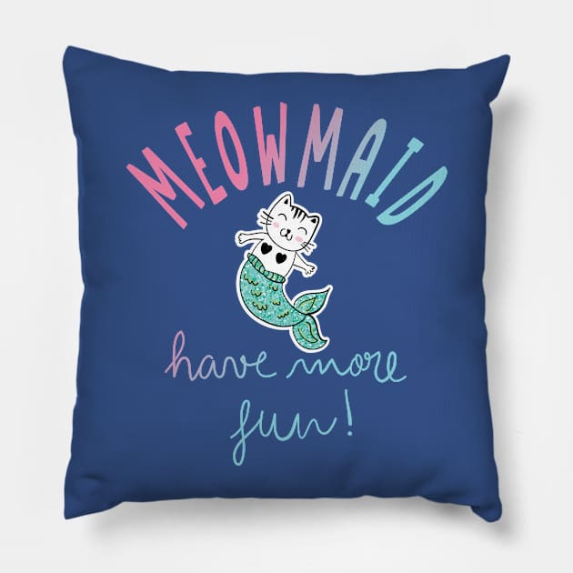 MeowMaid Pillow by TomCage