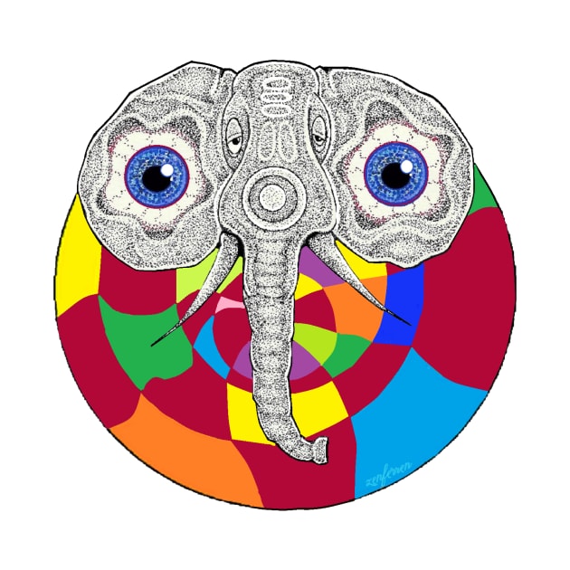 Elephant in a Crimson Galaxy by Zenferren