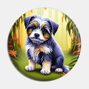 Havanese Puppy Dog Portrait Pin