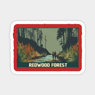 Redwood Forest Hiking Largest Tree in the World Magnet