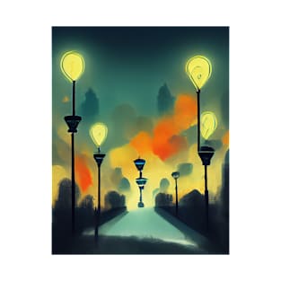 Street lights artwork, wall art, painting, digital art, wallpaper T-Shirt