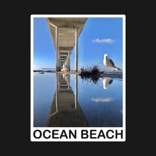 Ocean Beach Pier White T-Shirt